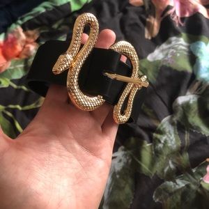 Nasty Gal snake belt, black